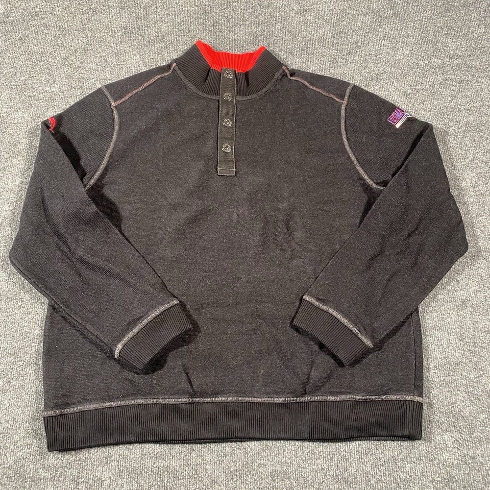 New York Giants Tommy Bahama Snap Pullover Sweater Mens XL Stretch Fabric